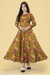 Rayon anarkali pattern high hole neck designer printed kurta, three-quarter sleeves, vibrant Indian casual wear for various occasions
