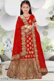 Taffeta silk lehenga choli for girls, embroidered and printed with semi-stitched net dupatta, suitable for festive or ethnic wear