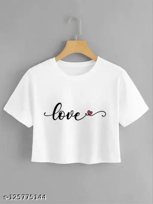 Stylish white cotton blend tunic top with printed net, short sleeves, round neck, and drawstring closure - Indian handcrafted women's fashion clothing