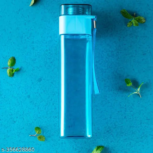 Blue single-wall BPA-free leakproof sports water bottle for kids, ideal for school, office, or outdoor activities. Easy two-lids open system, wide mouth for easy cleaning, and safe for the environment