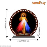 Multicolor acrylic Jesus Christ idol for car dashboard or home decor, suitable for office, study table, or gifting. Ideal religious figurine with attractive design and divine look