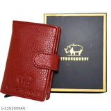 Genuine leather men's formal card holder, RFID-protected with 3 compartments, rich brown or classic black color