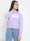 Purple cotton blend sweatshirt with lil tomatoes kids print, extra comfort for 7-8 years olds