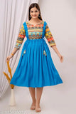 Solid printed viscose rayon 3/4 sleeve maxi gown for women, Panwar brand, India origin