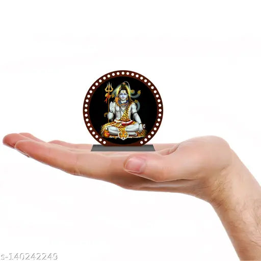 Multicolor acrylic Shiv idol for car dashboard or home decor, suitable for pooja room, office, study table, giftable for various occasions