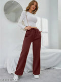 Dark brown cotton blend straight fit joggers, perfect for casual wear