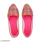 Patent leather flat pink Bellies, woven design, comfortable TPR sole for fashionable women's Jutti from Spoiltbrat. Close back net detail, premium quality, soft inner fabric