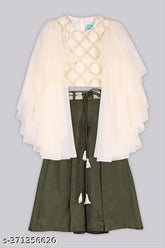 Cotton blend ethnic wear sets for girls: self-designed sharara and top, India origin
