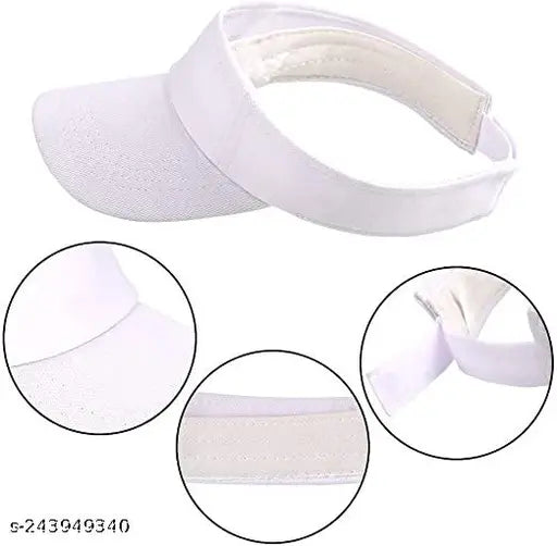 Cotton Unisex Sports Sun Shade Visor Cap - Adjustable & UV Protective, Anti-Sweat & Hair Fix, Stylish Accessory for All Seasons