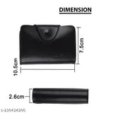 Black leather card holder with 13 slots and 2 cash compartments, perfect for everyday use and organization