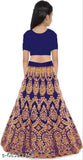 Blue embroidered satin Lehenga Choli and dupatta set for girls (9-14 years), semi-stitched party wear ethnic wear from FULPARI, India