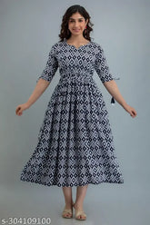 Viscose rayon tassel Anarkali in printed combo, XS-XXXL, Indian brand