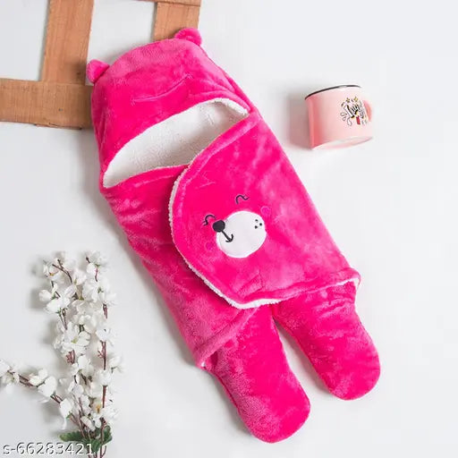 Microfiber hooded baby blanket combo pack, soft and warm for mild winter, cartoon print on display