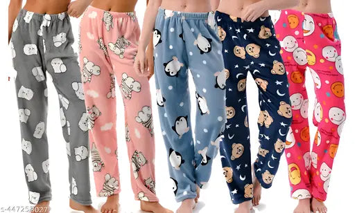 Woolen fleece lightweight women's winter pajama set, fits 30-34" waist, cozy and soft for ultimate comfort