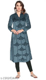 Embroidered woolen kurti with long sleeves, warm and stylish women's wear from India