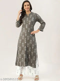 Rayon printed kurta and palazzo set for women, three-quarter sleeves, vibrant Indian design