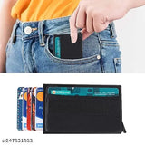 Black aluminum unisex card wallet, printed pattern. Four compartments, free size (10cm x 10cm). Made in India