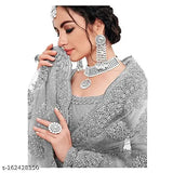 Embroidered net Alisha Alluring Women lehenga set with choli and dupatta, semi-stitched (WAIST44 LENGTH44 DUPATTALENGTH2.2). Indian handcrafted fashion