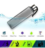 Beige square shape plastic water bottles for fridge, gym, school, office, home (pack of 6 x 1000ml)