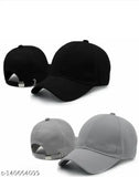 Trending cotton baseball caps, unisex solid pattern, pack of 2 for girls and boys, made in India