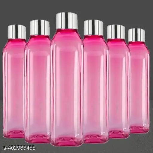 Crystal-clear 1L leak-proof plastic fridge water bottle set, multicolor, BPA-free, ideal for office/school/college/gym/picnic/home use