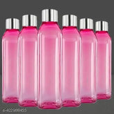 Crystal-clear 1L leak-proof plastic fridge water bottle set, multicolor, BPA-free, ideal for office/school/college/gym/picnic/home use