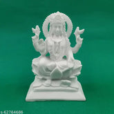 Marble Laxmi idol showpiece, exquisite Diwali decoration or home Pooja room accessory, 10cm x 5cm x 2cm in size