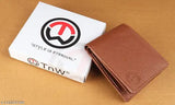 Brown faux leather men's wallet, high-quality, 2 compartments, solid design, Indian craftsmanship