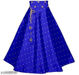 Embellished cotton blend lehenga choli party wear for girls, featuring mirror work, sleeveless crop top and taffeta silk lehenga