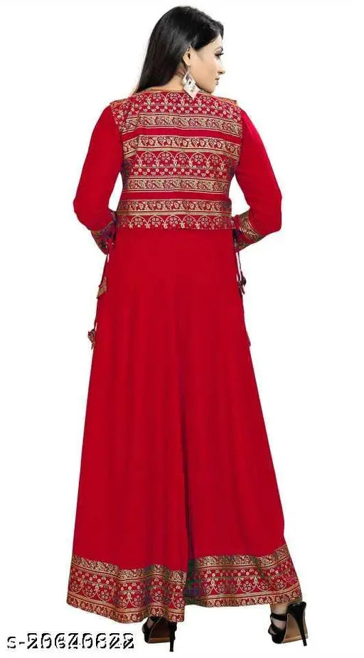 Rayon kurtis, long sleeves, solid color, vibrant Indian fashion piece for women (M: bust 38in, L: bust 40in, XL: bust 42in, XXL: bust 44in)