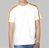 Classy cotton short sleeve men's t-shirt with shoulder stripes, slim fit from India