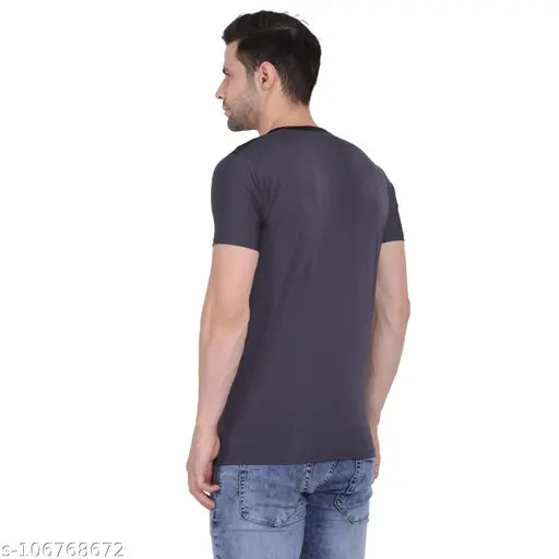 Multi-color round neck, lycra T-shirt for men's activewear, India origin