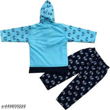 Woolen kids' winter clothes set (printed), suitable for boys and girls aged 0-24 months, Indian origin