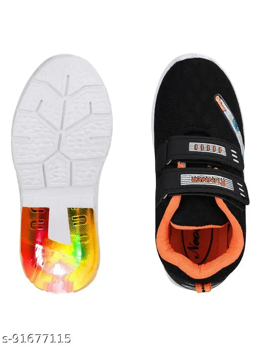 NeOBABY kids LED light shoes for boys & girls, vibrant mesh sole with Velcro fastening, perfect casual wear for parties and sports