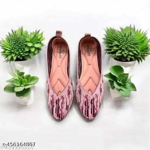 Indian canvas bellies - Zara 1 RGold trendy, textured casual shoes for women & girls