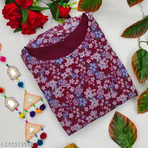 Georgette summer special Aaradhana floral printed long kurti for women, new designer digital print on attractive Indian gown