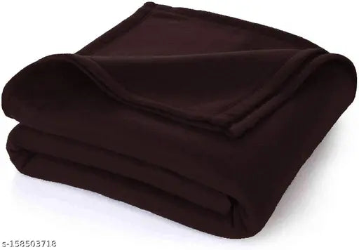 Brown polar fleece single bed blanket by NG Products - Lightweight, soft touch, ideal for mild winters and summer use (60x90 inches)
