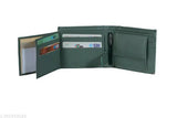 Light green leather men's wallet, top-grain genuine leather, 9 card slots, 2 currencies, secret compartments, 1 zipper, 3 ID card slots