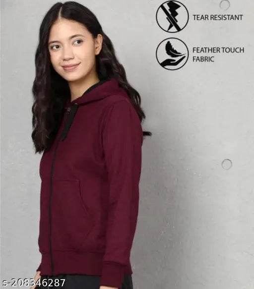 Fleece, solid-patterned women's long-sleeved jacket from India, S (34in bust, 24in length), M (38in bust, 24in length), L (36in bust, 24in length)