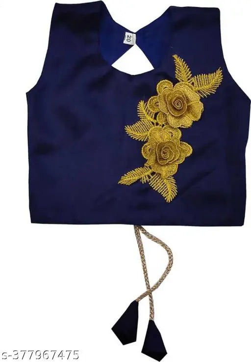 Cotton blend girl lehenga choli with net dupatta set, embroidered and stitched in India. Available in sizes from 6-12 months to 9-10 years
