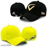 Modern cotton baseball caps pack of 2 - one Virat style, one plain for men, women, girls, boys