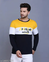 Graceful men's cotton blend long sleeved T-shirt, bio-dyed in rich biowashed hues, printed pattern, S to XL sizes available