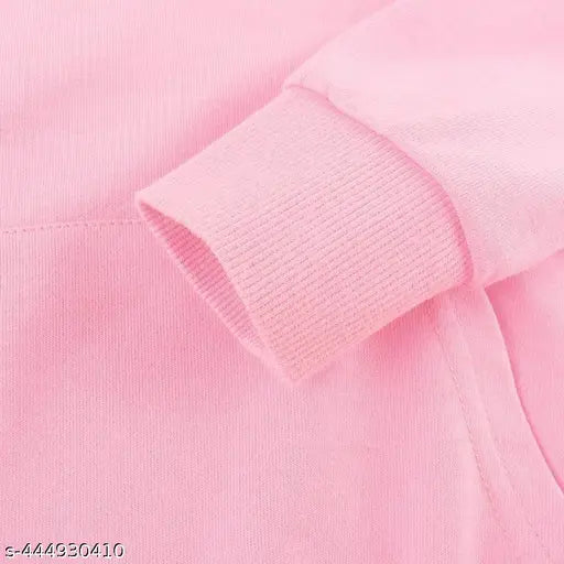 Olive cotton long-sleeve kids' sweatshirt with hoodie, heart printed, one pocket, straight hem. EverFAB girls wear