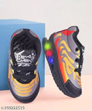 Colorblocked PVC LED walking shoes for kids (5-13 years), breathable mesh, kid-safe materials, comfortable first steps, made in India