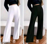 White/Black stretchable cotton blend women's bootcut yoga pant with bell bottom, Western style for multiple sizes (24-XXL)