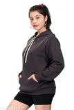 Cotton fleece hoodie, kangaroo pocket, women's winter wear. Stylish, regular fit hoodie for girls and women in solid color