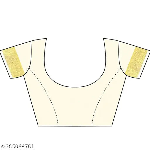 Golden tissue Kerala saree with jacquard blouse, Indian Vichitra silk and zari woven design