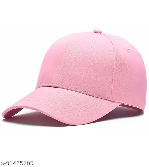 Cotton self-design baseball cap pink for girls, vibrant and fun accessory