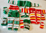 Wool striped baby sweater set with cap, pants, and socks (Pack of 2) for boys winter wear, India origin
