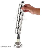 White stainless steel agarbatti stand holder for diya, aluminum pooja samagri for home and office